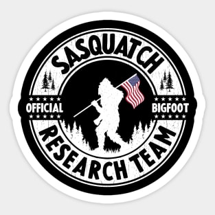 Bigfoot Research Team Sasquatch American Fkag Sticker